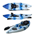 Single Seat 10ft Kayak with Trolley Sit-On-Top Fishing Kayak HDPE/LLDPE Hull Material Rivers Ocean Waters Touring Kayak
