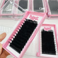 Custom Logo Cashmere Eyelash Extensions 8-25mm Fluffy Lashes in Matte Black Handmade 0.03 0.05 0.07 Velvet Trays