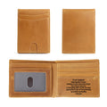 YAMO Hot Sale Real Leather Card Holder Luxury Money Clip With Id Window Laser Engraved Men's Wallet