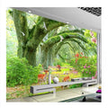 Custom Wallpaper 3d Green Forest Tree Animal Wall Murals Living Room Tv Sofa Background Wall Murals Home Decor
