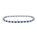 Wholesale 925 Sterling Silver Classic Style Jewelry Blue Aaaa Zircon Tennis Bracelet Custom Coloured Diamond  Bracelet for Women