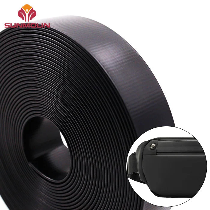 Black Matte Smooth Waterproof Eco-Friendly Easy to Clean Weldable TPU Coated 18mm 1.2mm Webbing for Bags