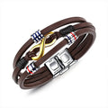 Wholesale Luxury Men's Fashion Charm Bracelet Infinity Leather Design MegaBDM