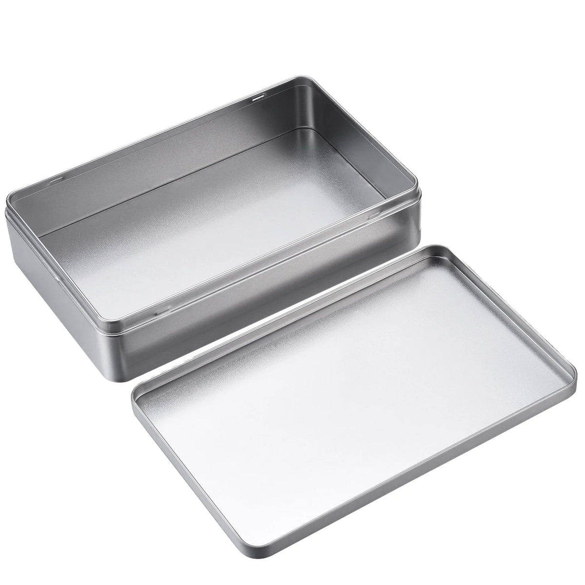Recyclable Food Grade Empty Silver A5 Rectangular Metal Tin Box for Cookies Gift Packaging MegaBDM