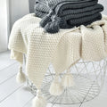 Luxury Soft Cable Knitted Acrylic Throw Blanket