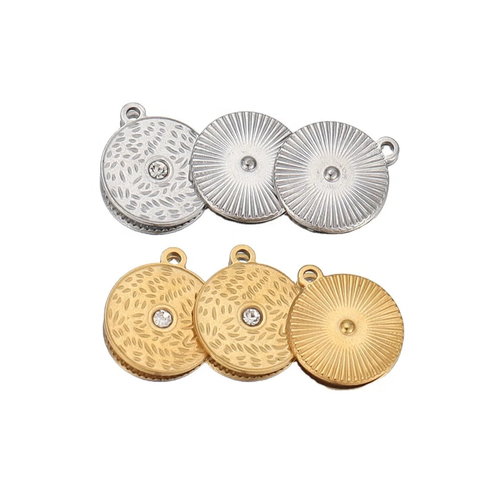 Rhinestone Flower Charms DIY Jewelry Making Women Pendant Necklace Findings Choker Accessories Supplies