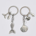 Creative Sea Shell Keychain Conch Crafts Beach Souvenir Gift Starfish Mermaid Metal Key Chains Women Bag Charm Pendant Key Rings