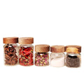 High Borosilicate air Tight Storage Jars Containers with Acacia Wood Lid Glass Jars
