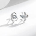 Pure S925 Sterling Silver Delicate Earring Set Zircon Diamond Heart Stud Earrings Minimalist Earrings Women Fine Jewelry