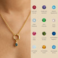 Ins 12 Zodiac Birthstone Fashion Pendant Necklace Suitable for Women 12 Month Gemstone Versatile Fashion with Zircon