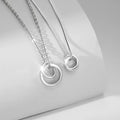 Platinum Plated Romantic Interlocking Double Ring Pendant Charm Necklace for Men Women Couple Clavicle Chain Valentine Day Gift