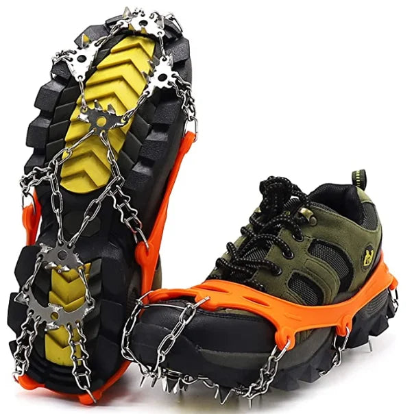 Woqi Crampons Ice Snow Grips Shoes Grips With Anti Slip Stainless Steel Spikes Shoes Safe Protect Cramp