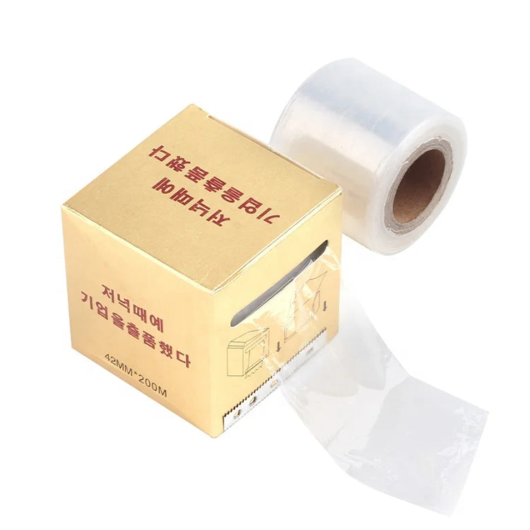 Disposable Eyebrow Tattoo Plastic Wrap Preservative Film Make up Supplies Wrap Cover Tape Roll 42mm X 200m