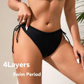 Low Waist Thong Styles Period Panties Washable Fabric Menstrual Underwear 4 Layer Leakproof Menstrual Lace up Swim Panties