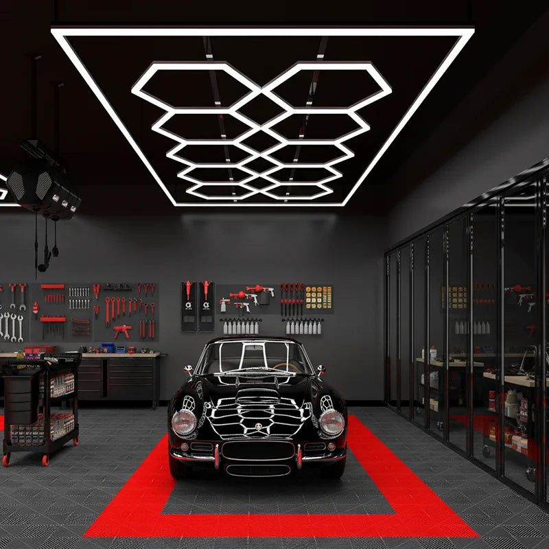 Universal Hexagonal LED Light Working Light Car Care and Automobile Service Garage Lighting