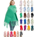 2023 Solid Colors Big Tassels Design Pashmina Shawls and Wraps Winter Warm Soft Thick Cashmere Feeling Scarf for Women