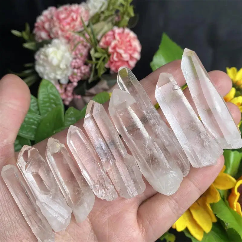 High Quality Small Natural Lemurian Seed Clear Quartz Rough Crystal Point Specimen Raw Point for Home Decoration