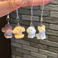 Resin Flocking Three-dimensional Cartoon Cute  Dog Keychain  Hanging Decoration Pendant