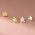 Fashion Fine Jewelry 925 Sterling Silver Earring love Heart Diamond Zircon Gold Plated Stud Earrings for Women