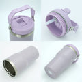 Premium 20oz Stainless Steel White Sports Portable Customizable Water Bottles with Straws Bulk Purchase