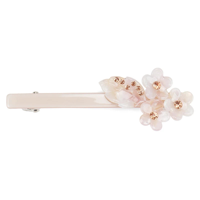 Hair Barrettes for Girls Acetate Jewelry Flower Barrette Korea Style Rhinestone Crystal Clip Barrette MegaBDM