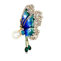 DR113 Hot Sale Fashion Butterfly Brooch Women Rhinestone Insect Brooch Jewelry