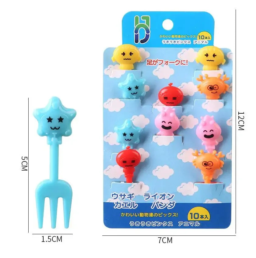 Small Things Cartoon Plastic Toothpick Frog Sheep Animal Fruit Mini Forks for Home Restaurant Bar Hotel Wedding
