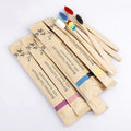 Customized Mixed Color Bamboo Toothbrush Eco Friendly Wooden Tooth Brush Soft Bristle Tip Charcoal Adults Oral Care Toothbrush