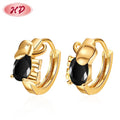 Crystal Lovely Elephant Hand Inlaid Zirconia Jewelry Cuff Earrings for Women