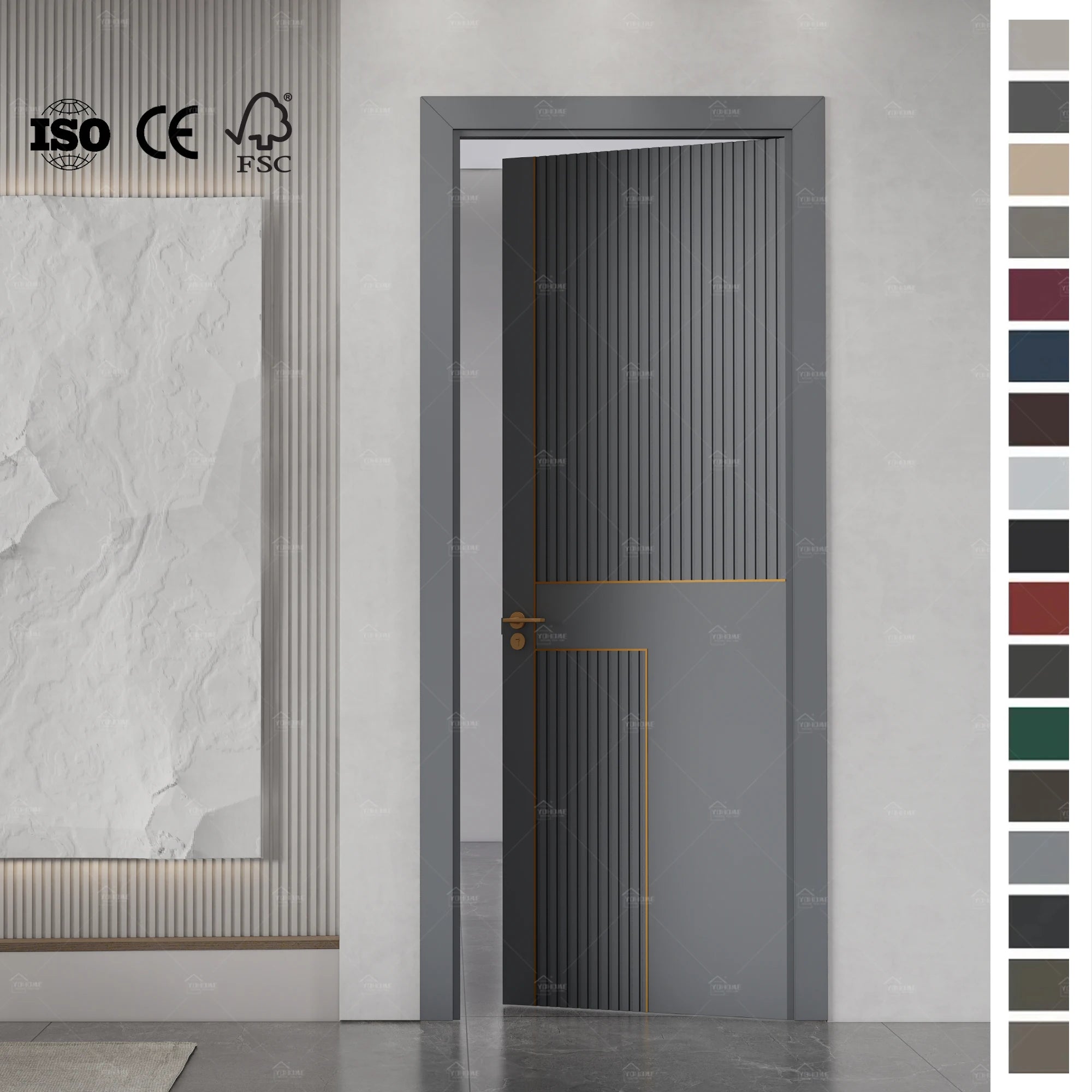 Yohome Elegant Design Interior Doors Modern High Quality Mdf Interior Door Internal Room Soundproof Bedroom Door