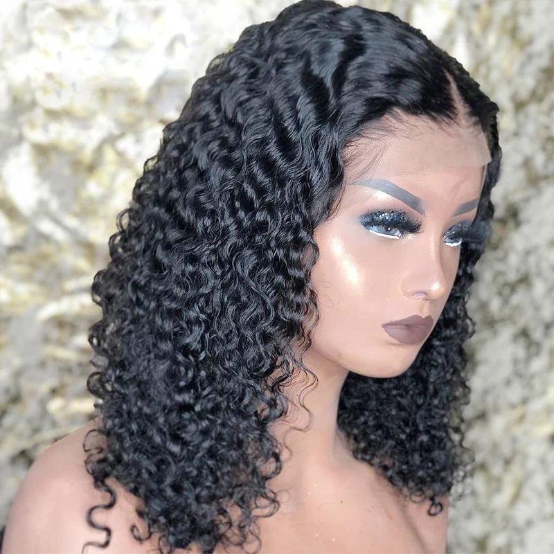 Chinese Suppliers for High Quality Lace Synthetic Wigs Afro Kinky Curly Yaki Jerry Curl Body Wave Short Wig for Black Women