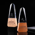 Custom 2026 Laser Engraved Crystal Trophy Wooden Base Awards Trophies
