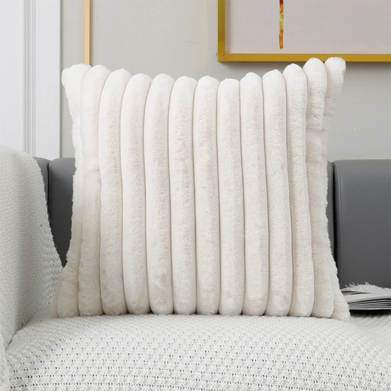 Amity Fluffy Faux Fur Pillowcase 45*45cm Modern Cushions Pillows Decoration Throw Pillow Cover for Home Sofa