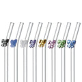 Custom Drinking Clear Bent Straight Bowknot Bow-tie Bow Shape Glass Straw Straws Set with Design for Soda Can Cup Accessories
