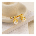 925 Silver Dangle Earrings With Riveted Buckle Natural Pearl Fine Dangle Jewelry