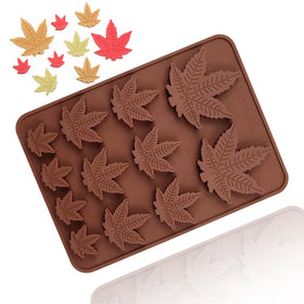 1062 12 Cavity Large and Small Maple Leaf Silicone Trays Chocolate Silicone Molds Chocolate Molds Hand Make Chocolate Resin Bpa