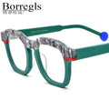 Borregls Colorful Matte Acetate Glasses Frame Women 2025 New Oversize Square Eyeglasses Optical Spectacle Men Big Eyewear 19364