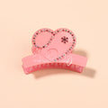 Mi Dairy Women Luxury Hair Claw Bio Acrylic Jaw Clips pink Heart  Hair Claw Clips with Rhinestone 223459