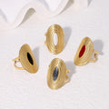 Beimai OEM Ring Wholesale Geometric 18K Gold-plated Oil-dripping Stainless Steel Ring