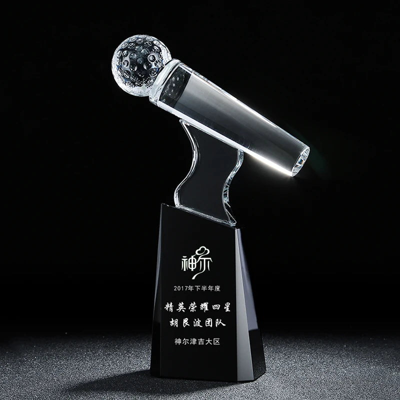 Hot Sale 2026 New Crystal Glass Microphone Trophy Singing Music Award  Trophies