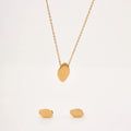 18K Gold Color 304 Stainless Steel Geometric Pendant Charm Necklace with 2 Earrings Classic Style Gifts Parties Jewelry