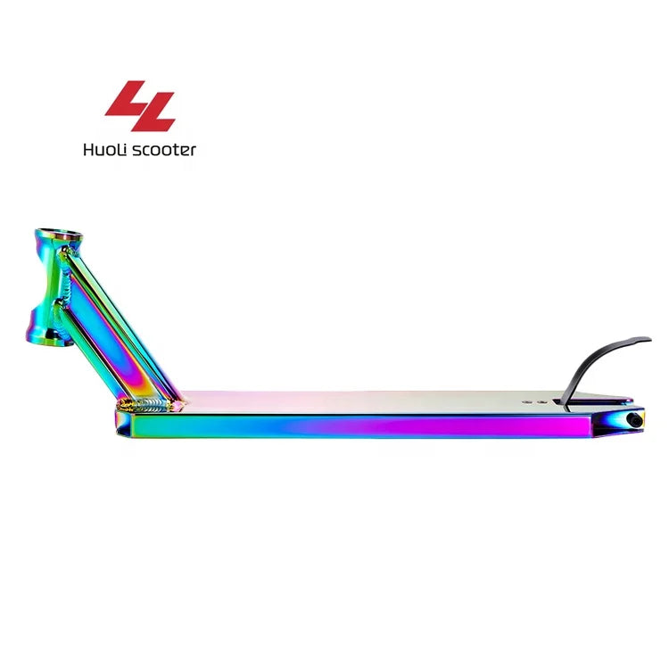 Huoli Scooter Wholesale 6 Inch CNC Aluminum Titanium Street Scooter Deck Custom Two Wheel 7 Inch Stunt Pro Scooter Parts