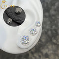 New Fashion Pass Diamond Tester 5mm 6.5mm 8mm Moissanite Stud Earrings 925 Sterling Silver Magnetic Halo Earings Jewelry for Men