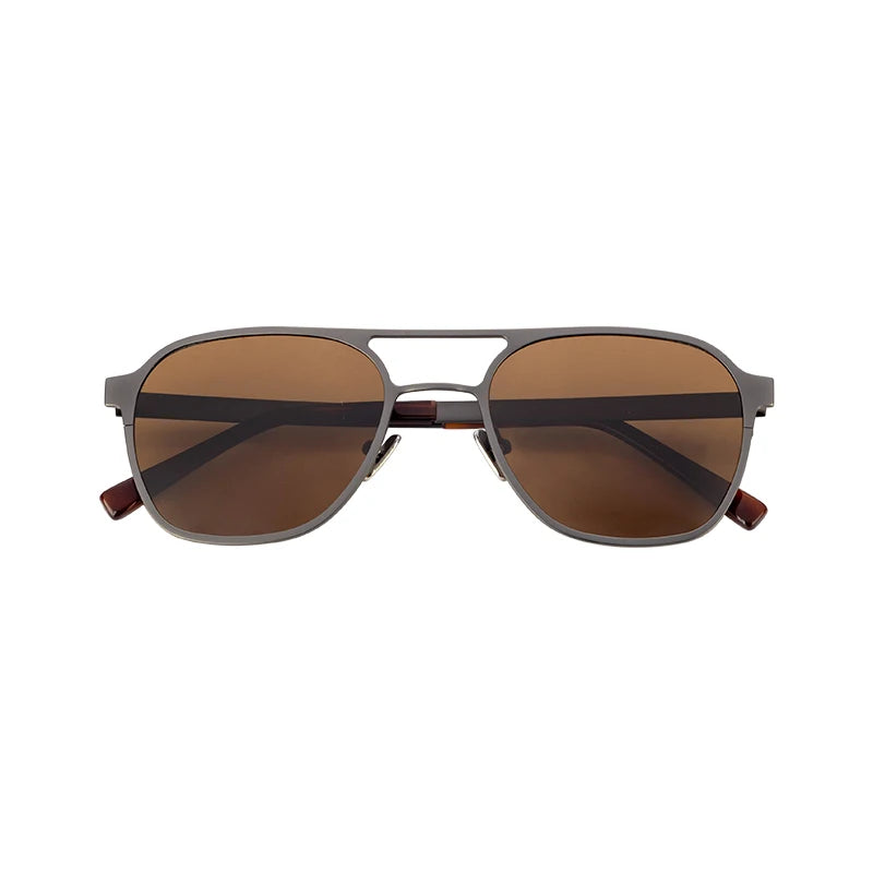 Vintage Retro Custom Logo Pure Titanium Polarized Sunglasses UV400 Optical Lenses for Men and Women