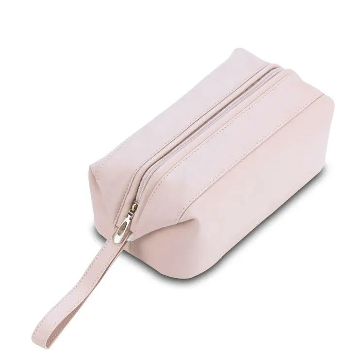 Multi Color Pu Leather Single Layer Zipper Travel Toiletry Make up Makeup Cosmetic Bag Pouch Box Case Pack for Men Women