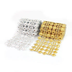 New 1 Yard 8 Rows Sunflowers DIY Jewelry Accessories Individually Packaged for Mother's Day Wedding Celebration Party Clothing