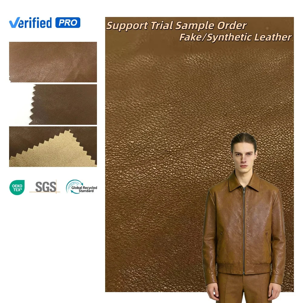 2024 Latest Fashion Faux Fake Leather for Clothing Faux Suede Leather Fabrics for Jackets