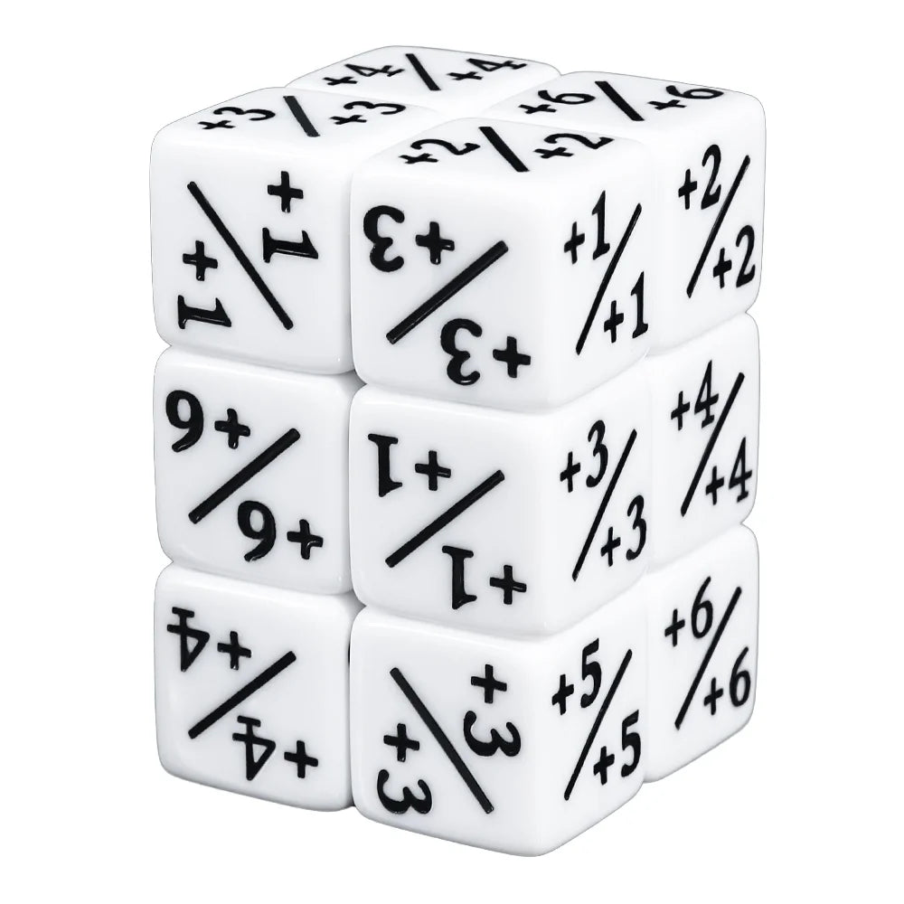 Wholesale 12 Pcs Acrylic 16mm Plus Minus Dice Custom Addition & Subtraction Counters Token for Magic Gathering Role Playing Game