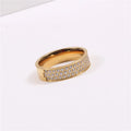 SP Dainty Women Jewelry Fashion Stainless Steel Half Zircon Design 3-Layered Cubic Zircon Rings