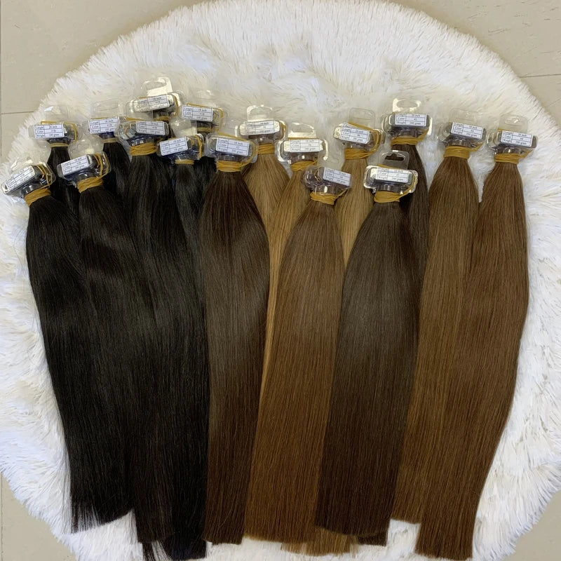 China Factory Supply to Salon Raw Virgin European Virgin Human Hair Double Sided Soft Blonde Tape Hair Extensions MegaBDM